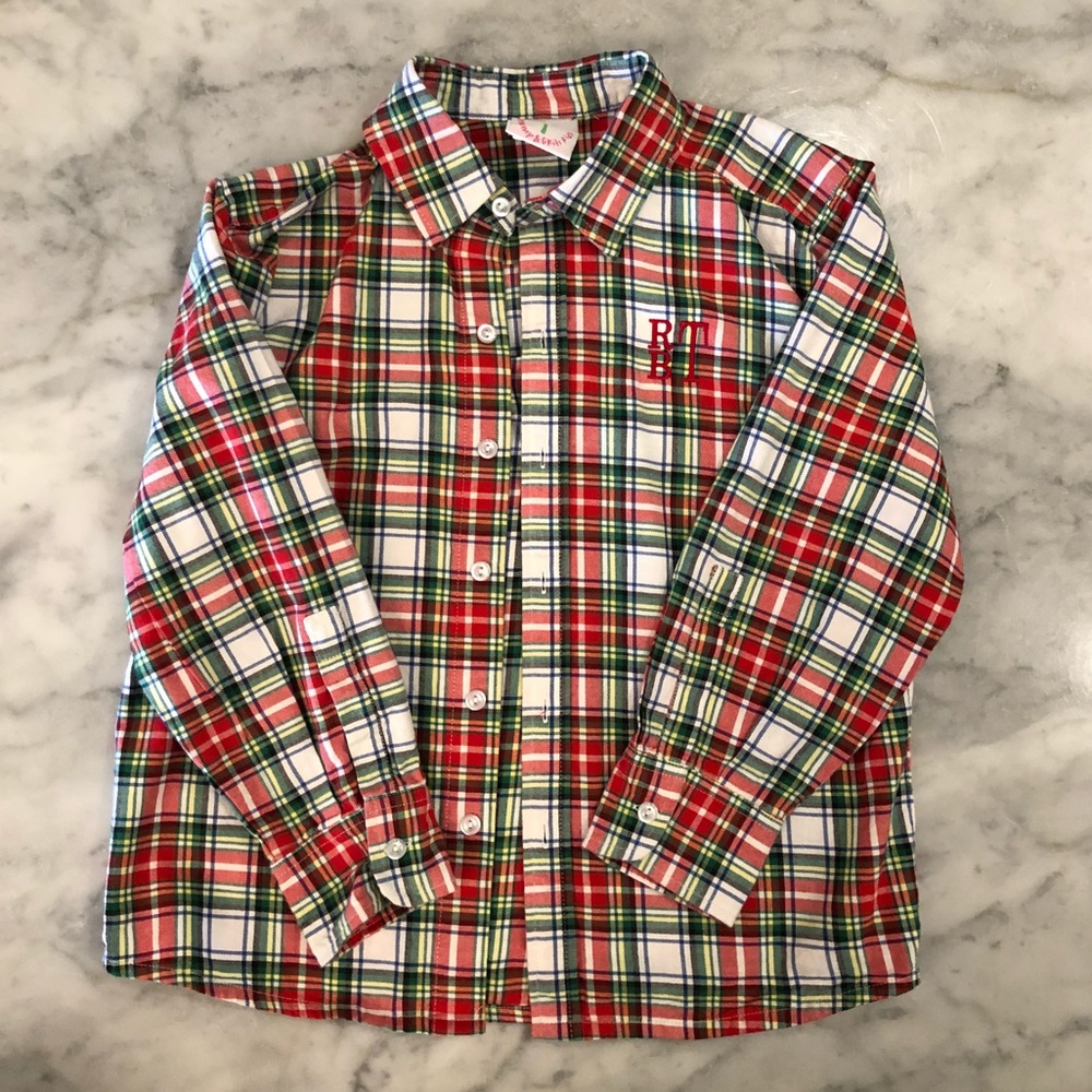 Shrimp & Grits Boy Plaid Shirt